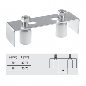 Placa guia c/2 Roletos 40MM