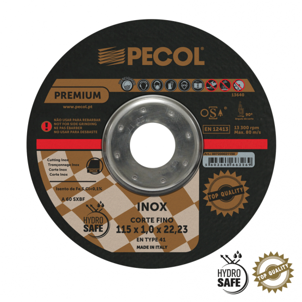 Disco de Corte Fino Inox Premium - Pecol