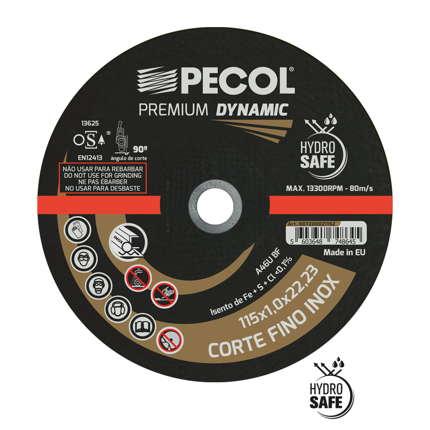 Disco de Corte Fino Inox Premium Dynamic - Pecol