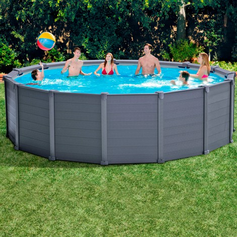 Piscina Desmontável Painel Grafite Cinza - 478x124cm - INTEX 26384NP - Image 2