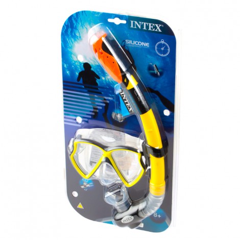 Tubo e Máscara de Mergulho  Silicone Aviator +8 Anos  
 - INTEX - Image 3