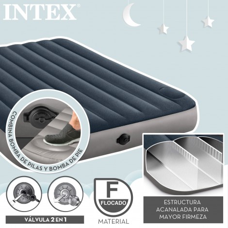 Colchão Insuflável Inex 2 Pessoas Bomba 2 Tempos Dura-beam Standard
 - INTEX - Image 4