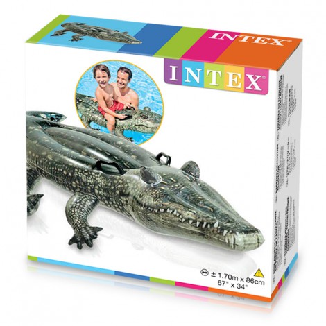 Crocodilo Inflável  Efeito Realista +2 Alças 191x170cm
 - INTEX - Image 4