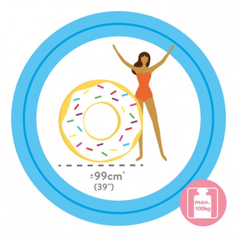 Roda Insuflável Donut Branco  Impressão Realista 114cm 
 - INTEX - Image 4
