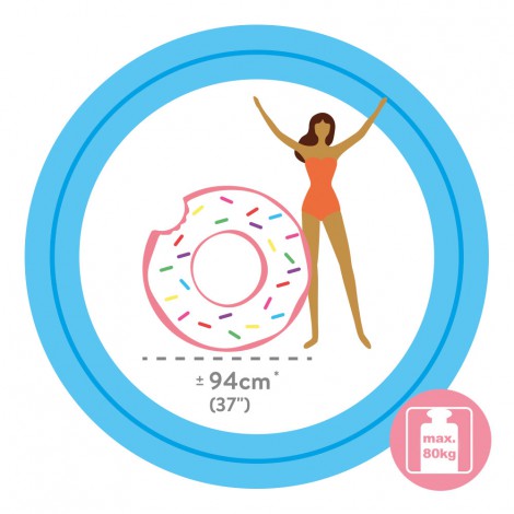 Roda Insuflável Donut Cor-de-rosa  107x99cm 
 - INTEX - Image 4