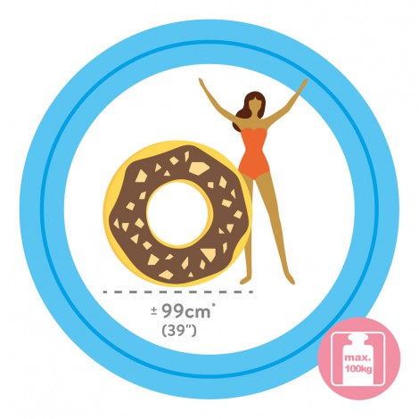 Roda Insuflável Donut de Chocolate  Impressão Realista 
 - INTEX - Image 4