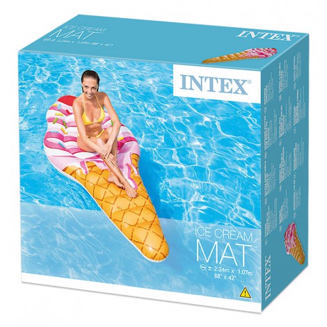 Colchão Insuflável Individual  - com Forma de Cone de Morango - 107x224cm 
 - INTEX - Image 5