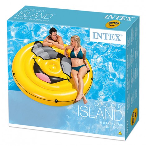 Colchão Insuflável Redondo  - Emoji Óculos de Sol Para Duas Pessoas - 173x27cm 
 - INTEX - Image 5