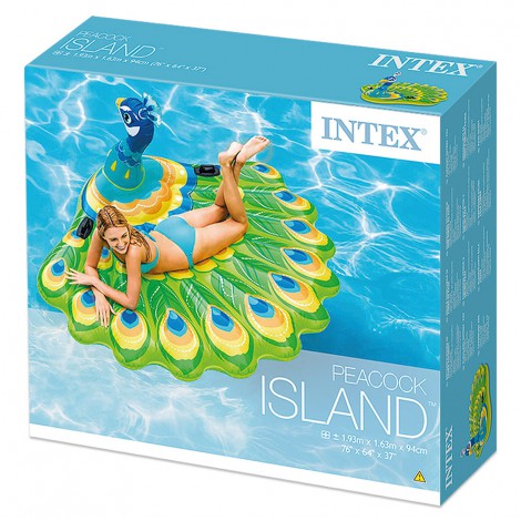 Colchão Pavão Real  - Insufláveis de Figuras - 193x163x94cm
 - INTEX - Image 5