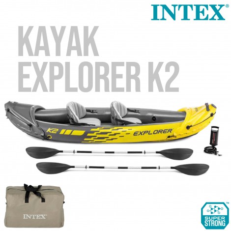 Kayak Insuflável  Explorer K2 & 2 Remos - 312x91x51cm  - INTEX - Image 4