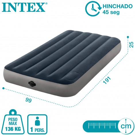 Colchão Insuflável  Individual Bomba 2 Tempos Dura-beam Standard
 - INTEX - Image 7