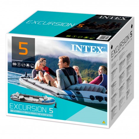 Barco Insuflável  Excursion 5 & 2 Remos - 366x168x43cm
 - INTEX - Image 8