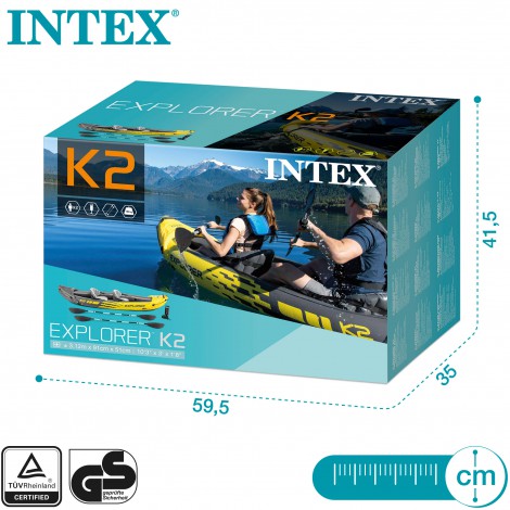 Kayak Insuflável  Explorer K2 & 2 Remos - 312x91x51cm  - INTEX - Image 7