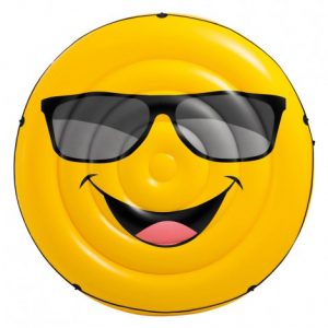 Colchão Insuflável Redondo  - Emoji Óculos de Sol Para Duas Pessoas - 173x27cm 
 - INTEX