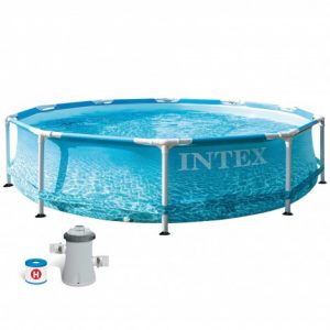 Piscina Desmontável Circular Metal Frame Beachside com Bomba - INTEX 28208NP