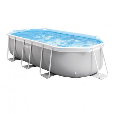 Piscina Desmontável Oval Prism Frame com Bomba de Cartucho - INTEX