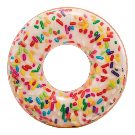 Roda Insuflável Donut Branco  Impressão Realista 114cm 
 - INTEX