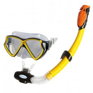 Tubo e Máscara de Mergulho  Silicone Aviator +8 Anos  
 - INTEX