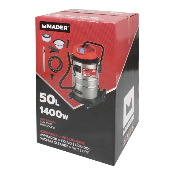 Aspirador Pó / Líquidos, 50L, 1400W - Mader - Image 7