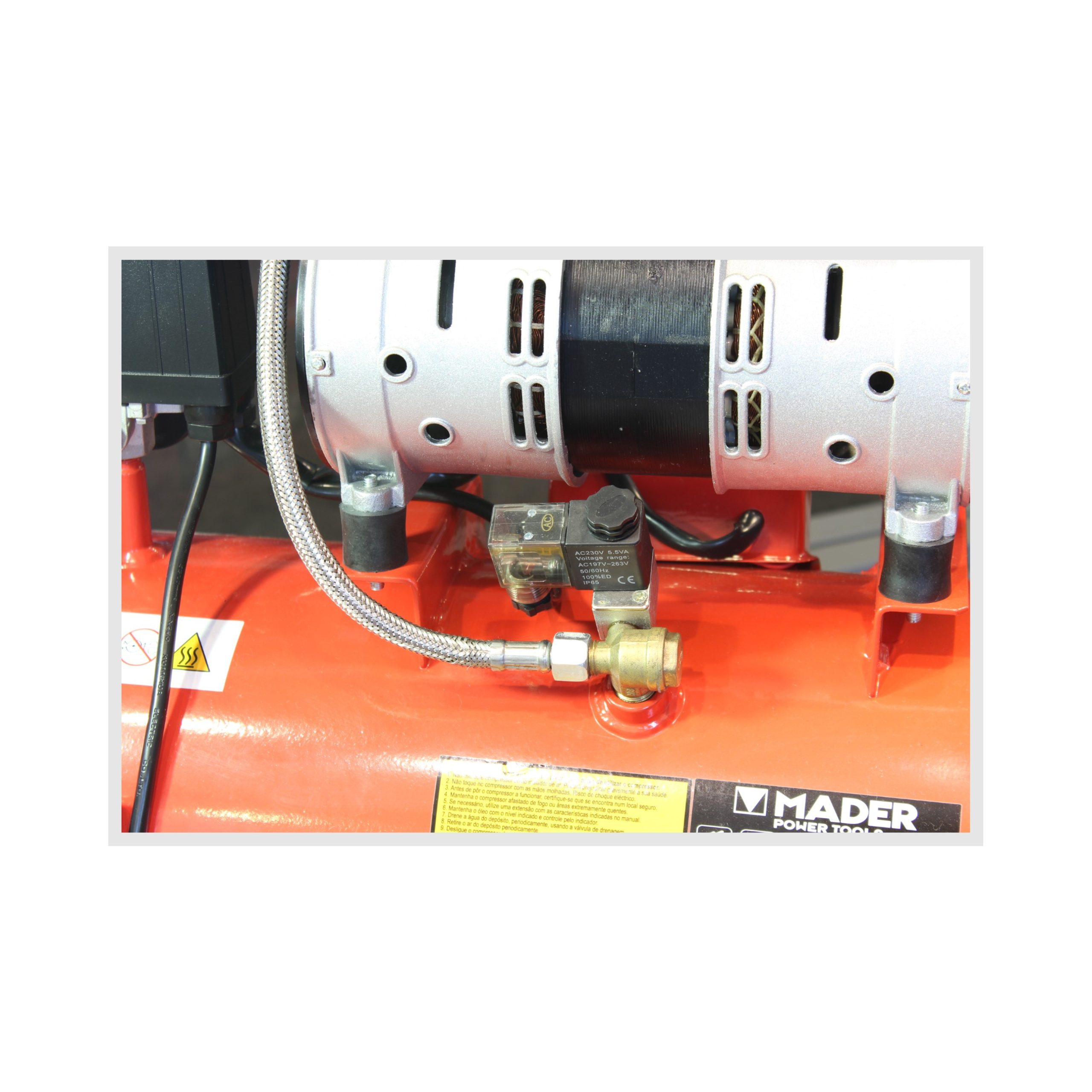 Compressor de Ar, Monobloco, 24L, 0.75HP, Silencioso - Mader - Image 4