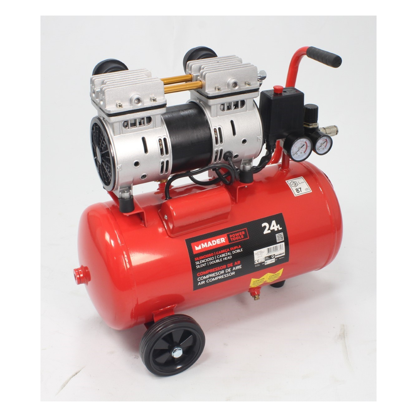 Compressor de Ar, Monobloco, 24L, 2HP, Cabeça Dupla - Mader - Image 5