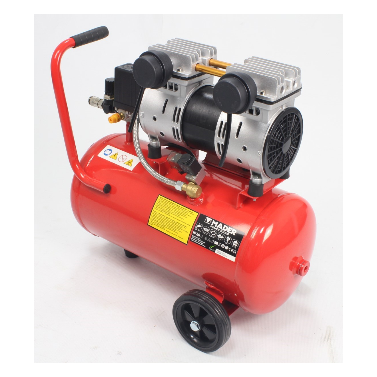 Compressor de Ar, Monobloco, 24L, 2HP, Cabeça Dupla - Mader - Image 6