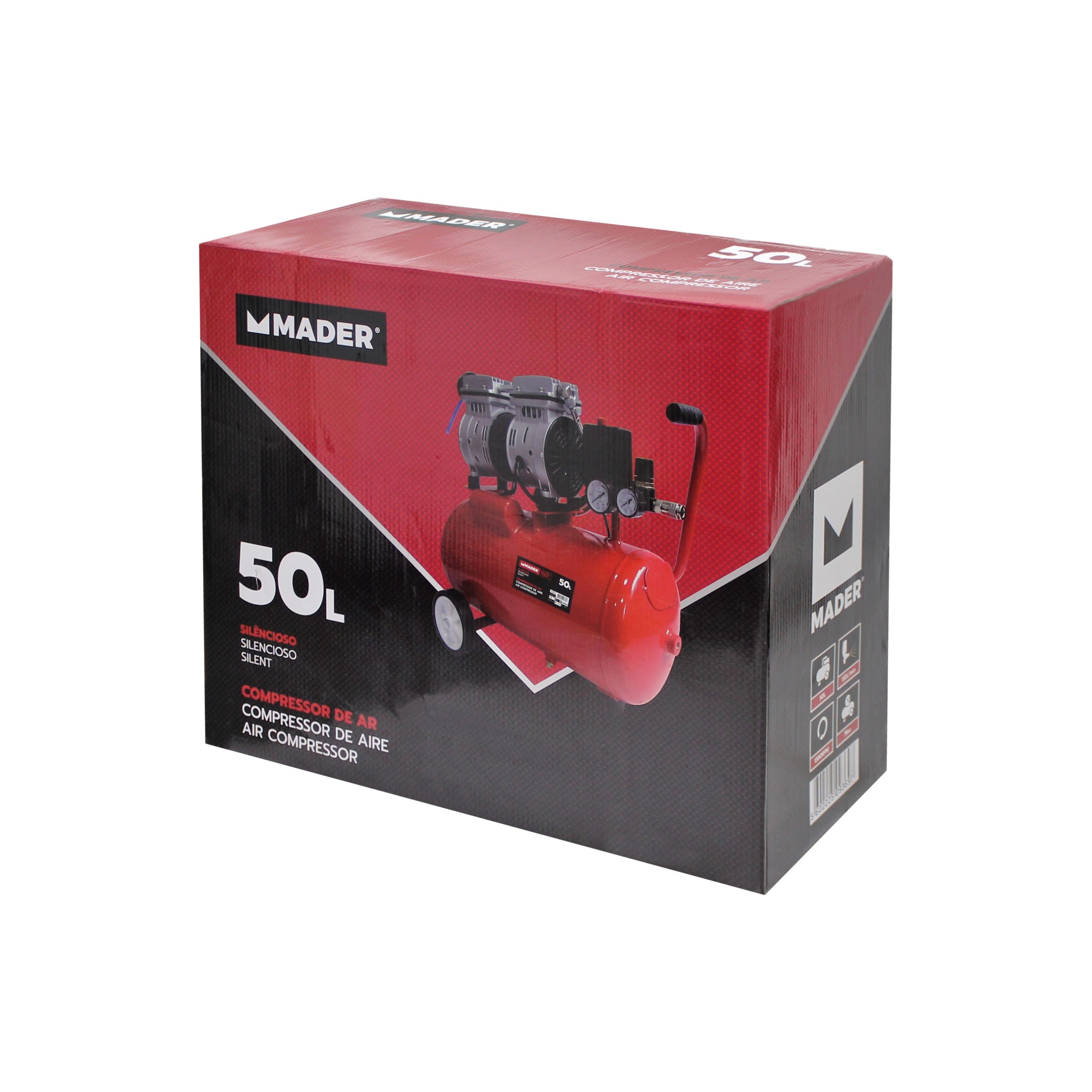 Compressor de Ar, Monobloco, 50L, 1HP, Silencioso - Mader - Image 4