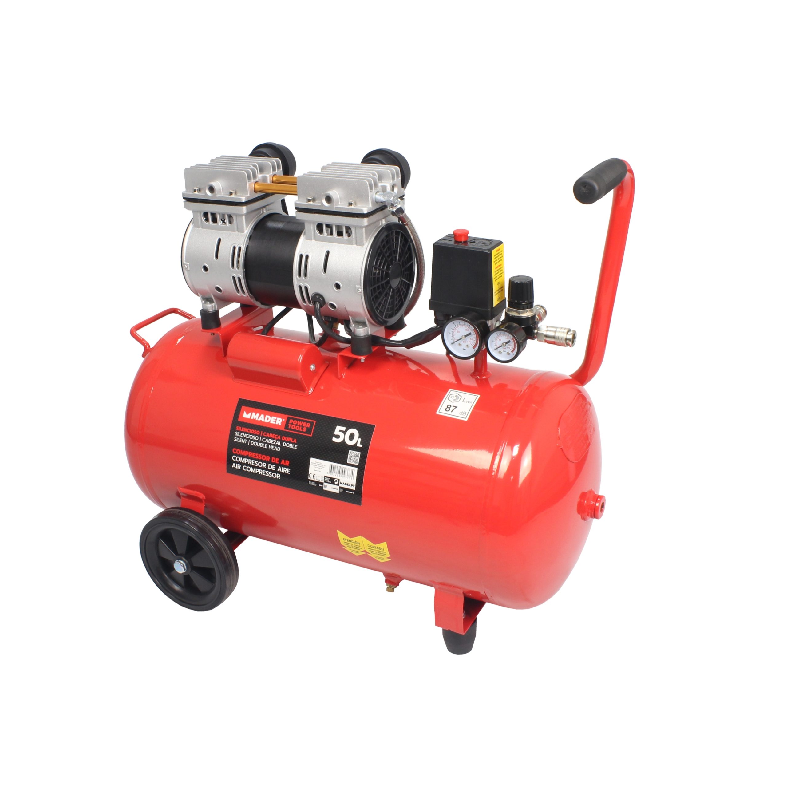 Compressor de Ar, Monobloco, 50L, 2HP, Cabeça Dupla - Mader