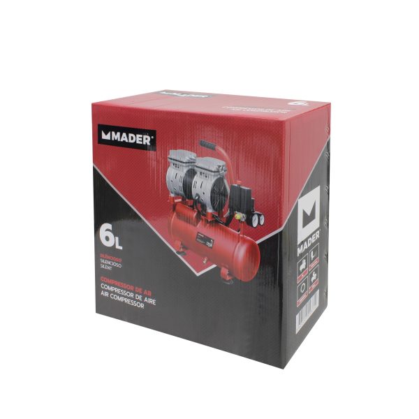 Compressor de Ar, Monobloco, 6L, 0.75HP, Silencioso - Mader - Image 6