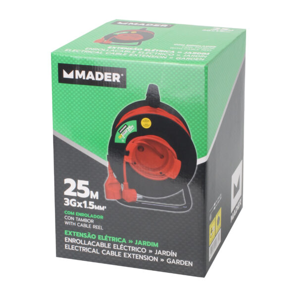 Extensão Elétrica, com Enrolador, Exterior, 25m, 3G x 1,5mm² - Mader - Image 2