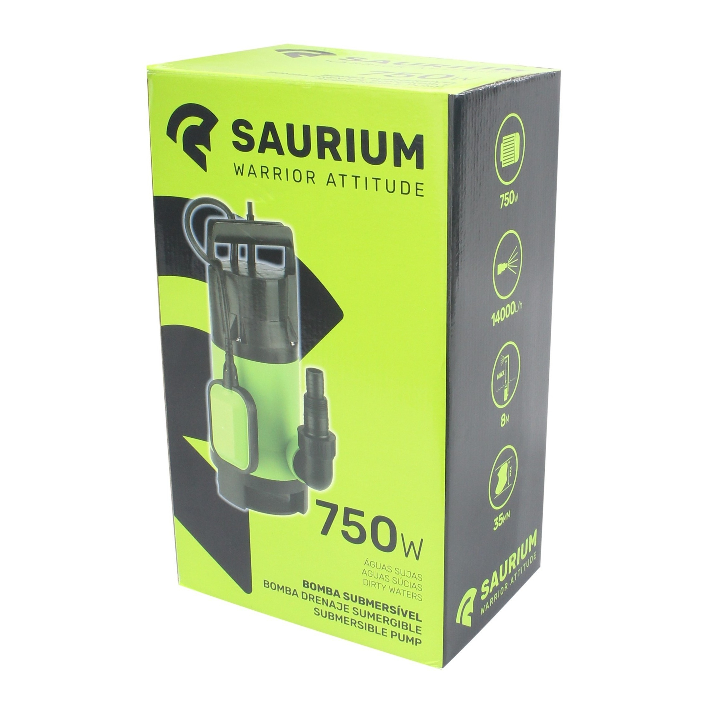 Bomba Submersível Águas Sujas, 750W, 14000L/h - Saurium - Image 4