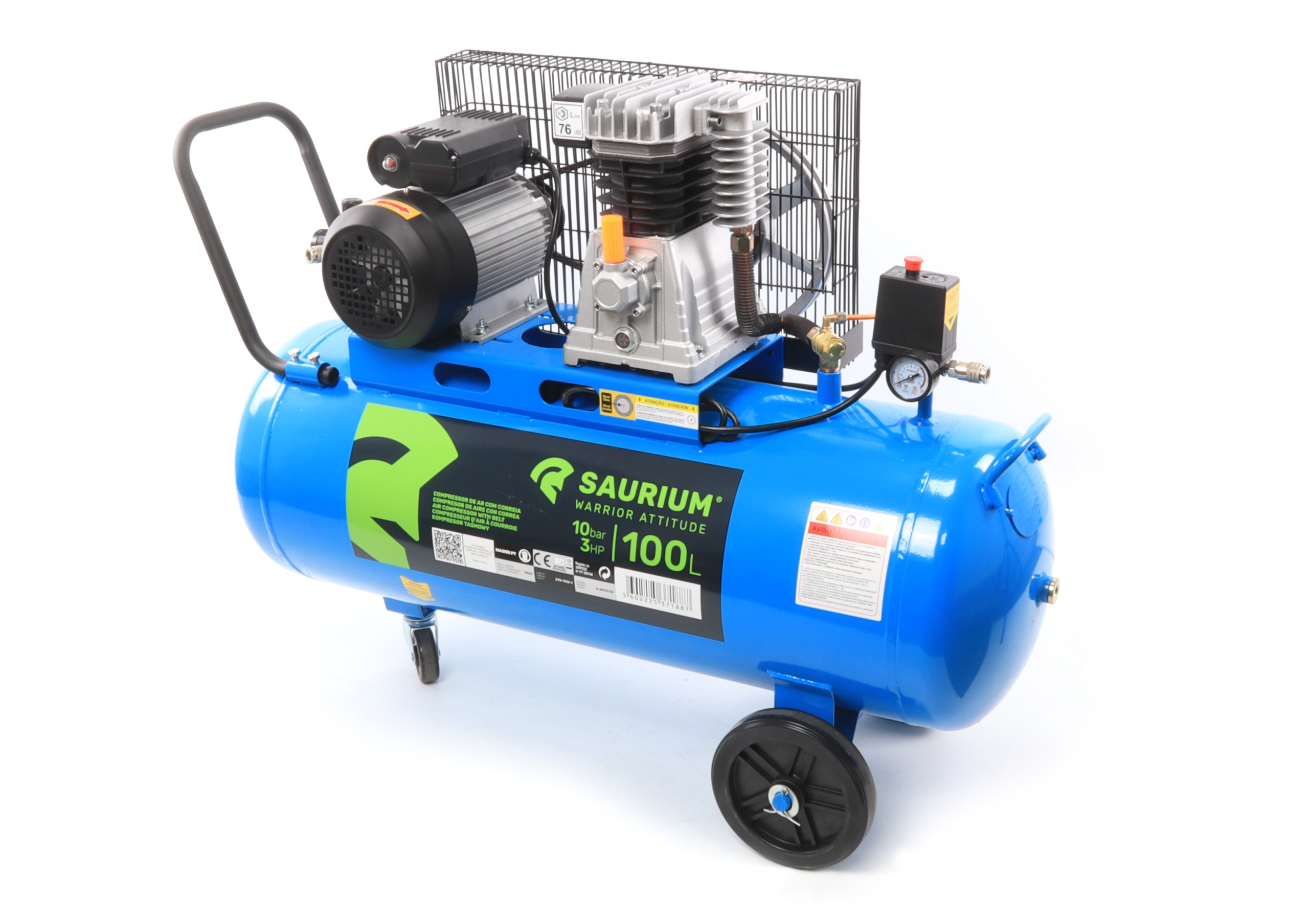 Compressor de Ar, Correia, 100L, 3hp, 10Bar - Saurium - Image 8