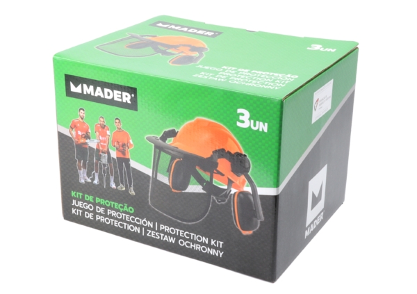 Kit Proteção, Capacete + Viseira + Auscultadores, 3Un - Mader - Image 7