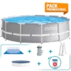 Pack de Poupança Piscina circular Prism Frame Ø366x99 cm 5 acessórios - 8.592 litros - 105 - Intex