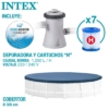 Pacote Poupança Piscina Circular Armação Metálica Ø305x76 cm 6 acessórios - 4.485 litros - 202 - Intex - Image 3