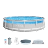 Piscina redonda destacável Prism Frame Clearview 12.706 litros com estação de tratamento - 12.706 litros - 26722NP - Intex