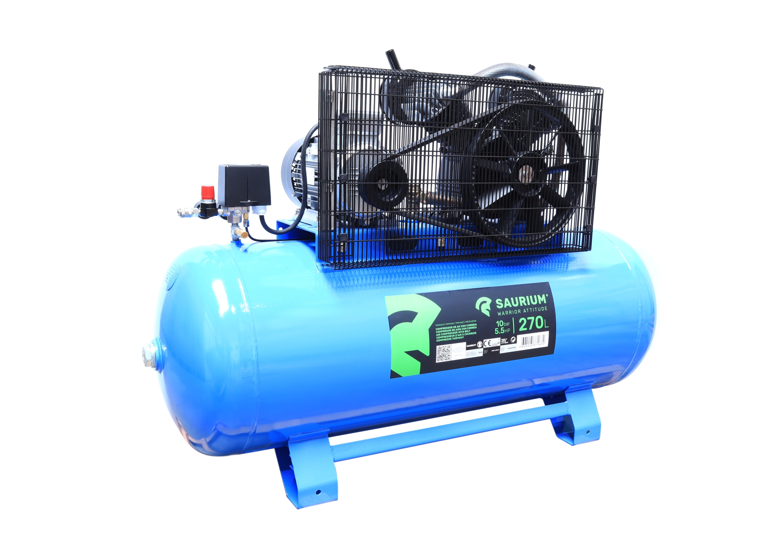 Compressor de Ar, Correia, 270L, 5.5hp, 10Bar, Trifásico - SAURIUM - Mader - Image 10